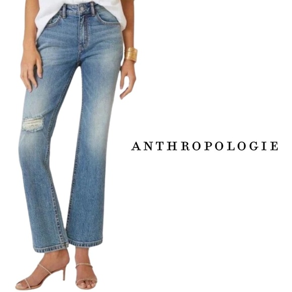 Anthropologie Pilcro Yaya Distressed Kick Flare Jeans - Size 30 - Picture 1 of 14